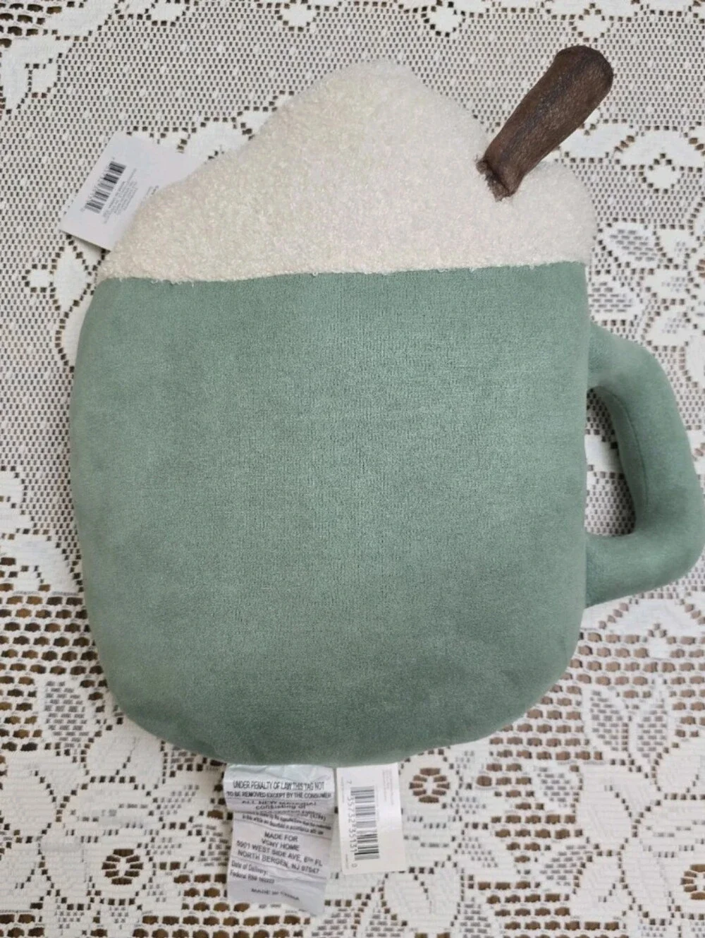 Mug of Hot Cocoa Cappuccino Shape Plush Accent Pillow Fall Autumn Harvest Winter